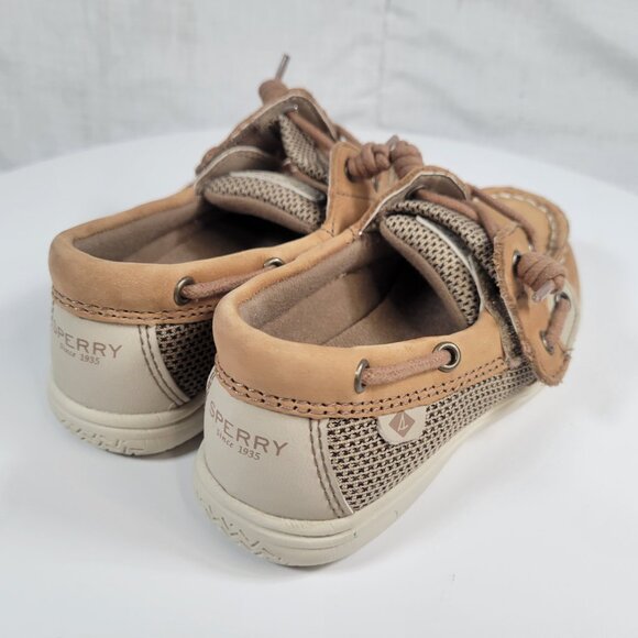 Sperry Top Sider Boat Shoes Child 10M Angelfish YG36193A Brown Leather Lace Up - Picture 5 of 12